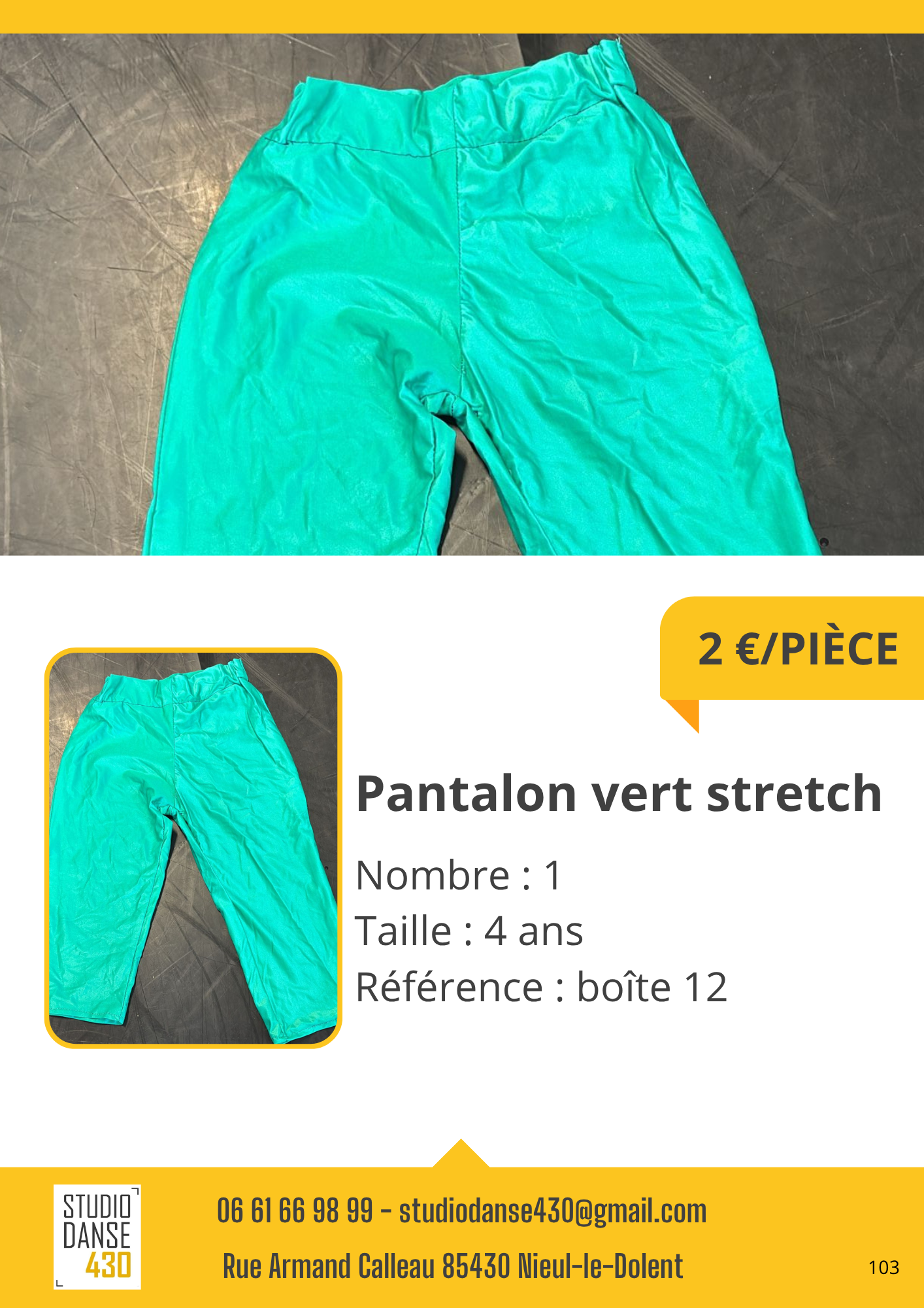 Pantalon vert stretch