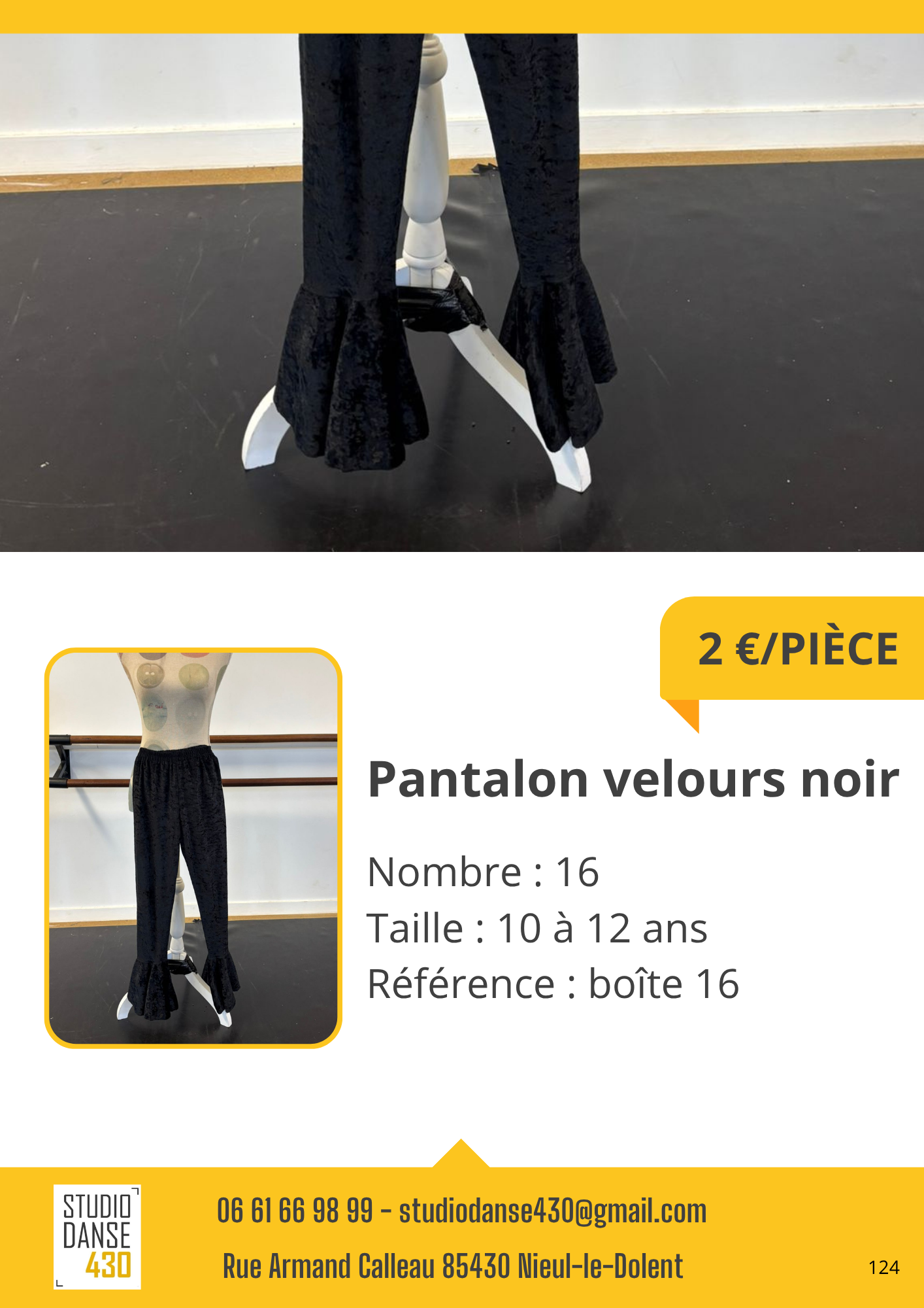 Pantalon velours noir