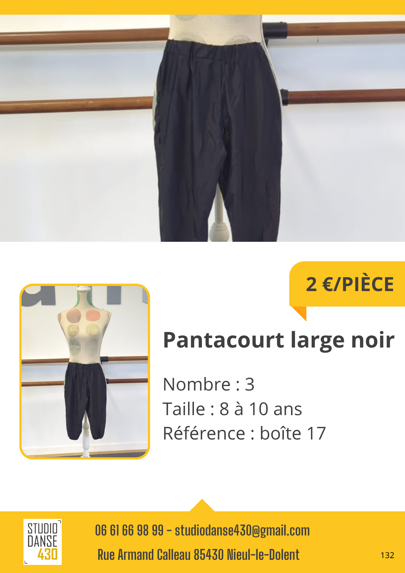 Pantacourt large noir