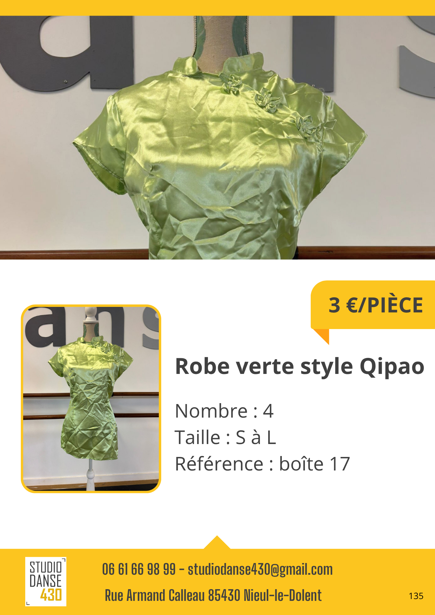 Robe verte style Qipao