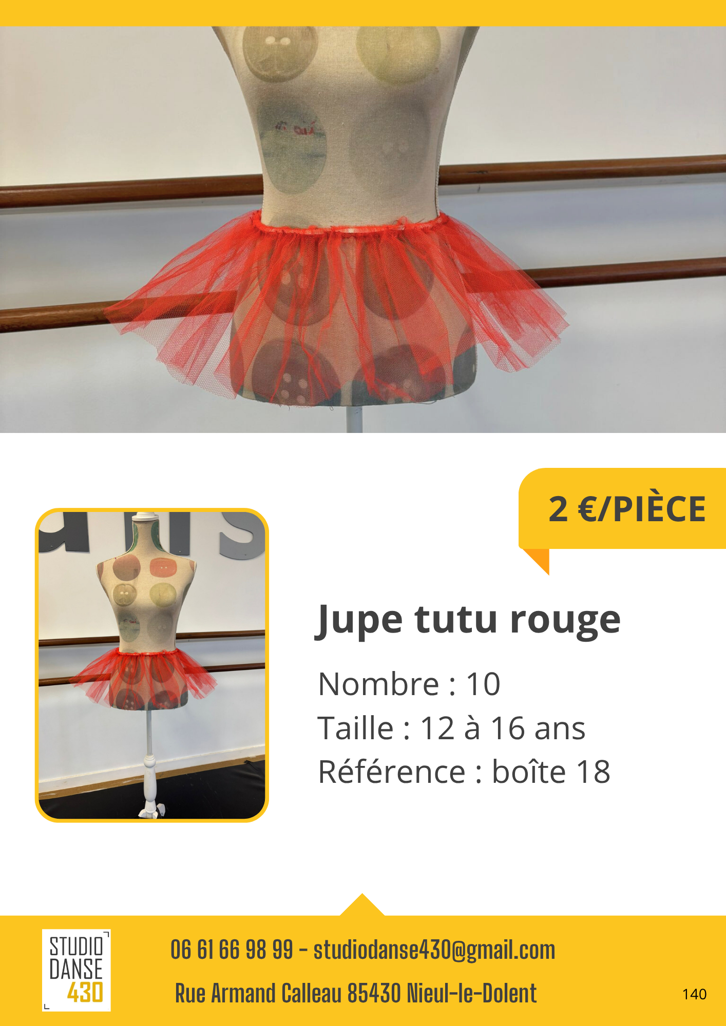 Jupe tutu rouge
