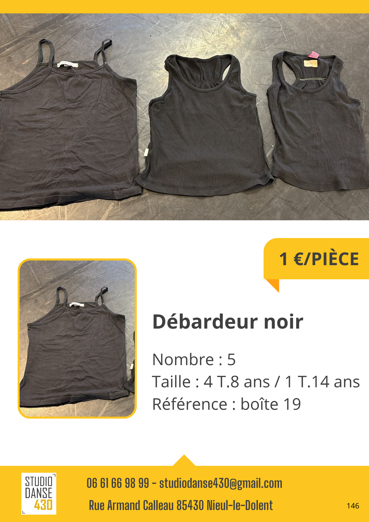 PIÈCE Débardeur noir