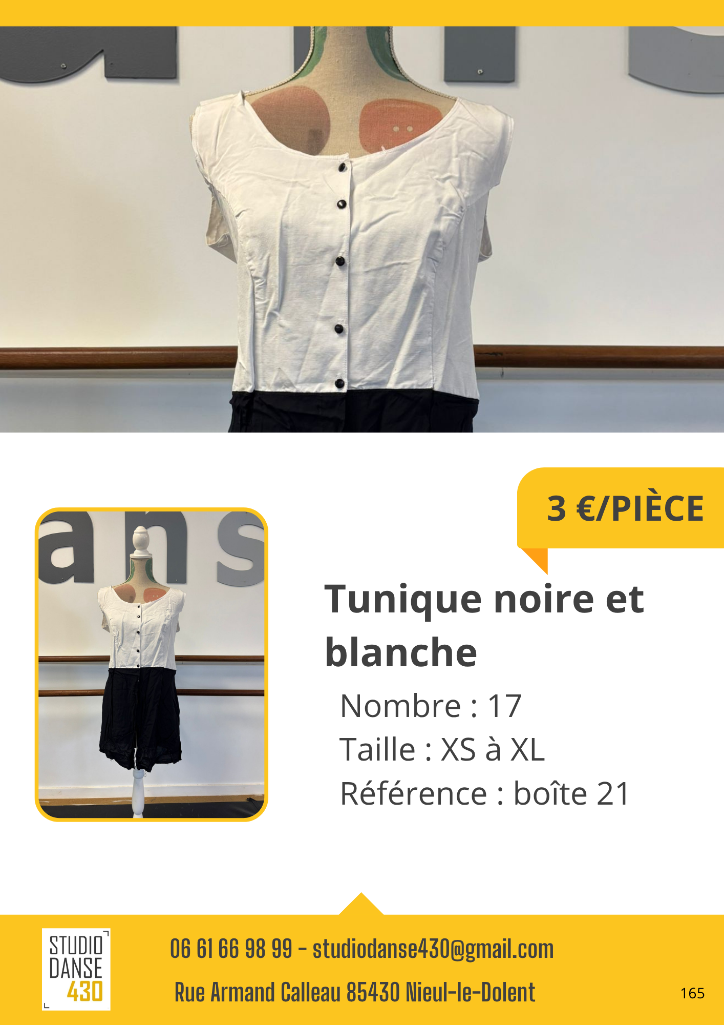 ans Tunique noire et blanche