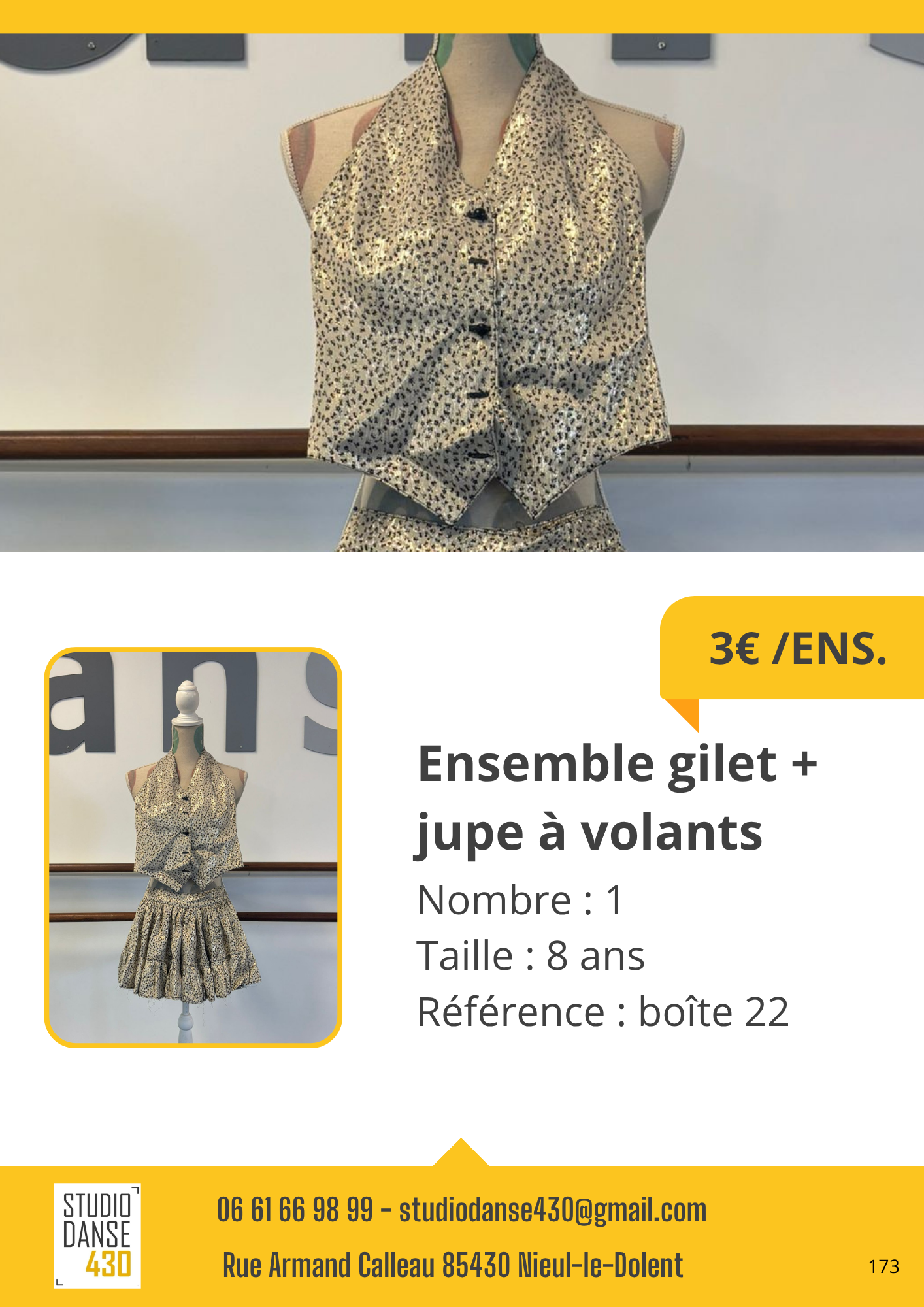 Ensemble gilet jupe à volants