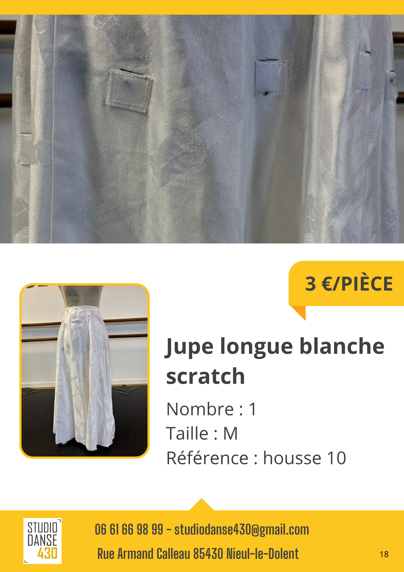 Jupe longue blanche scratch