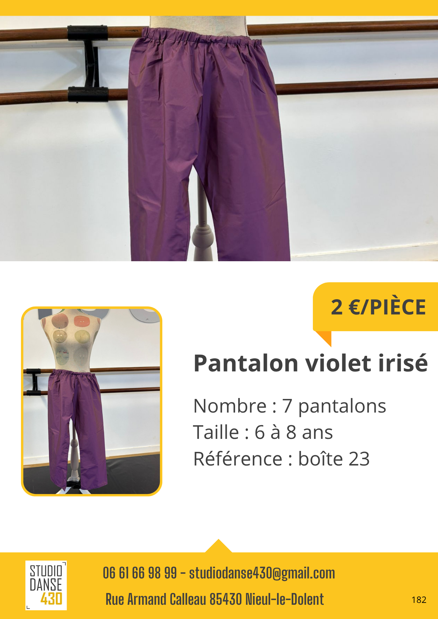 Pantalon violet irisé