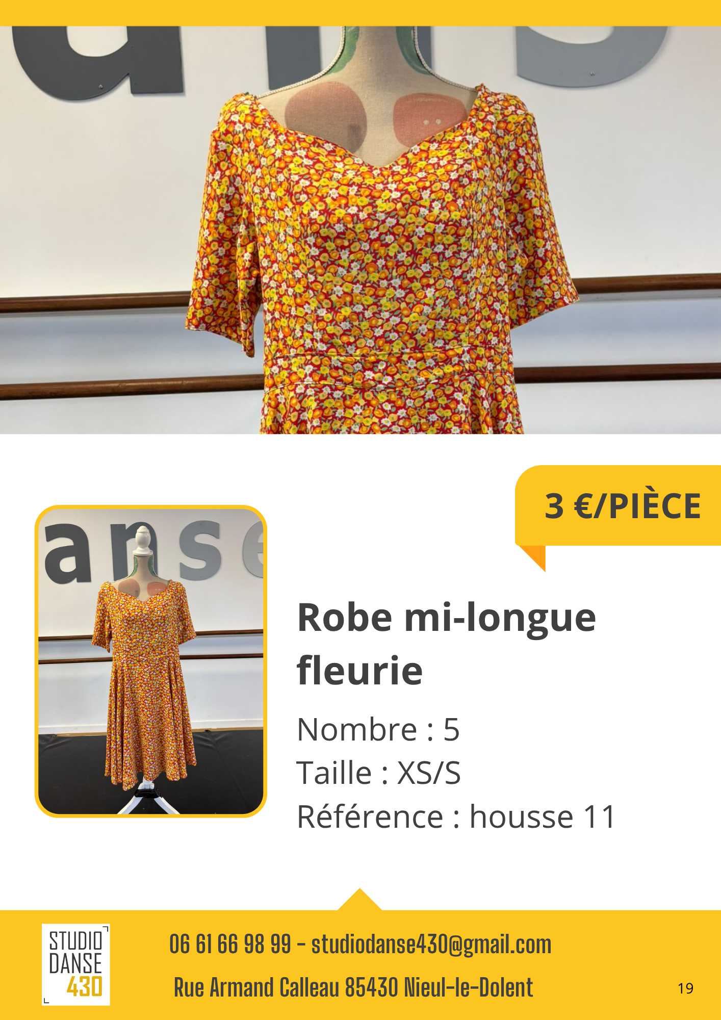ans Robe mi-longue fleurie