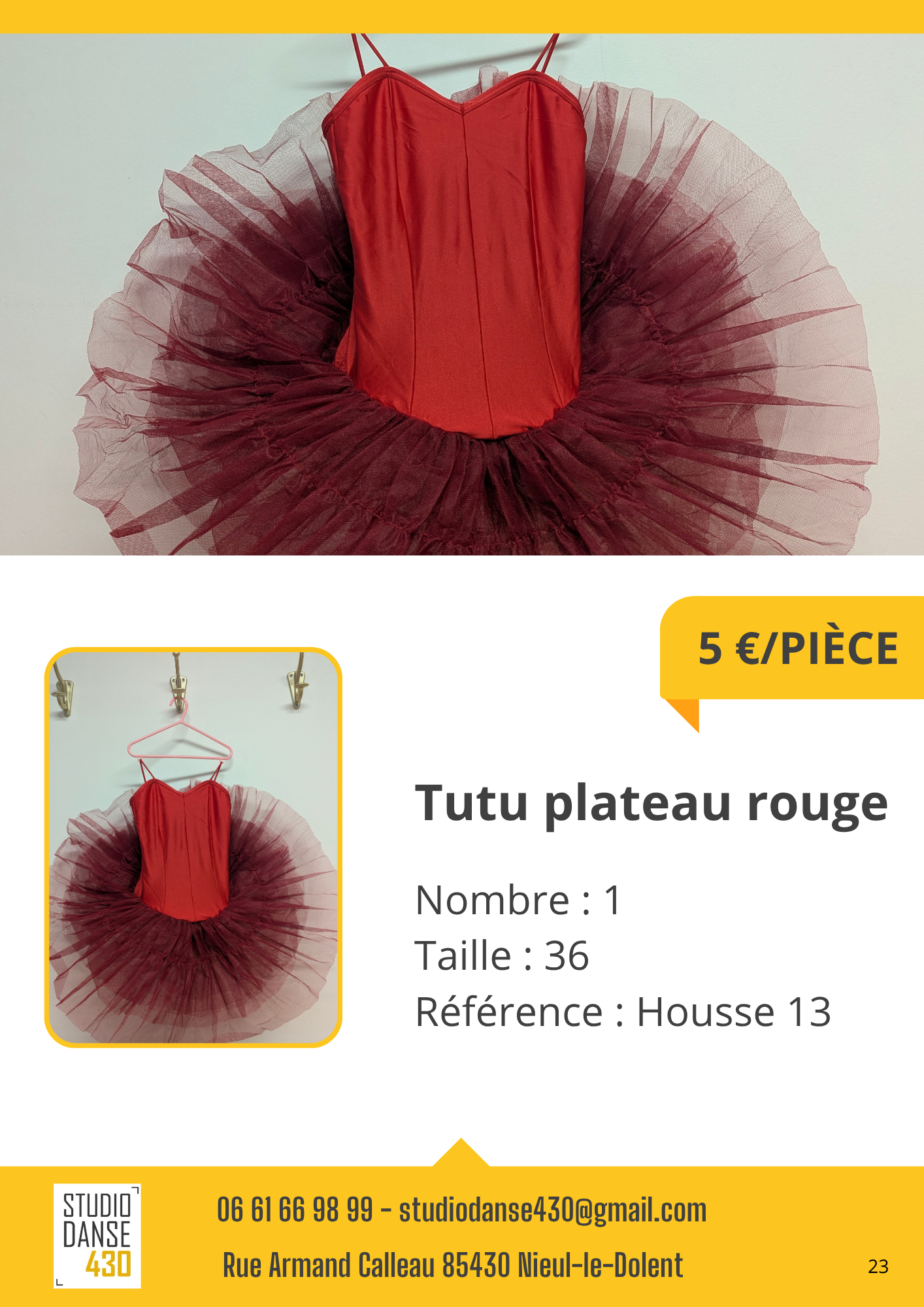 Tutu plateau rouge
