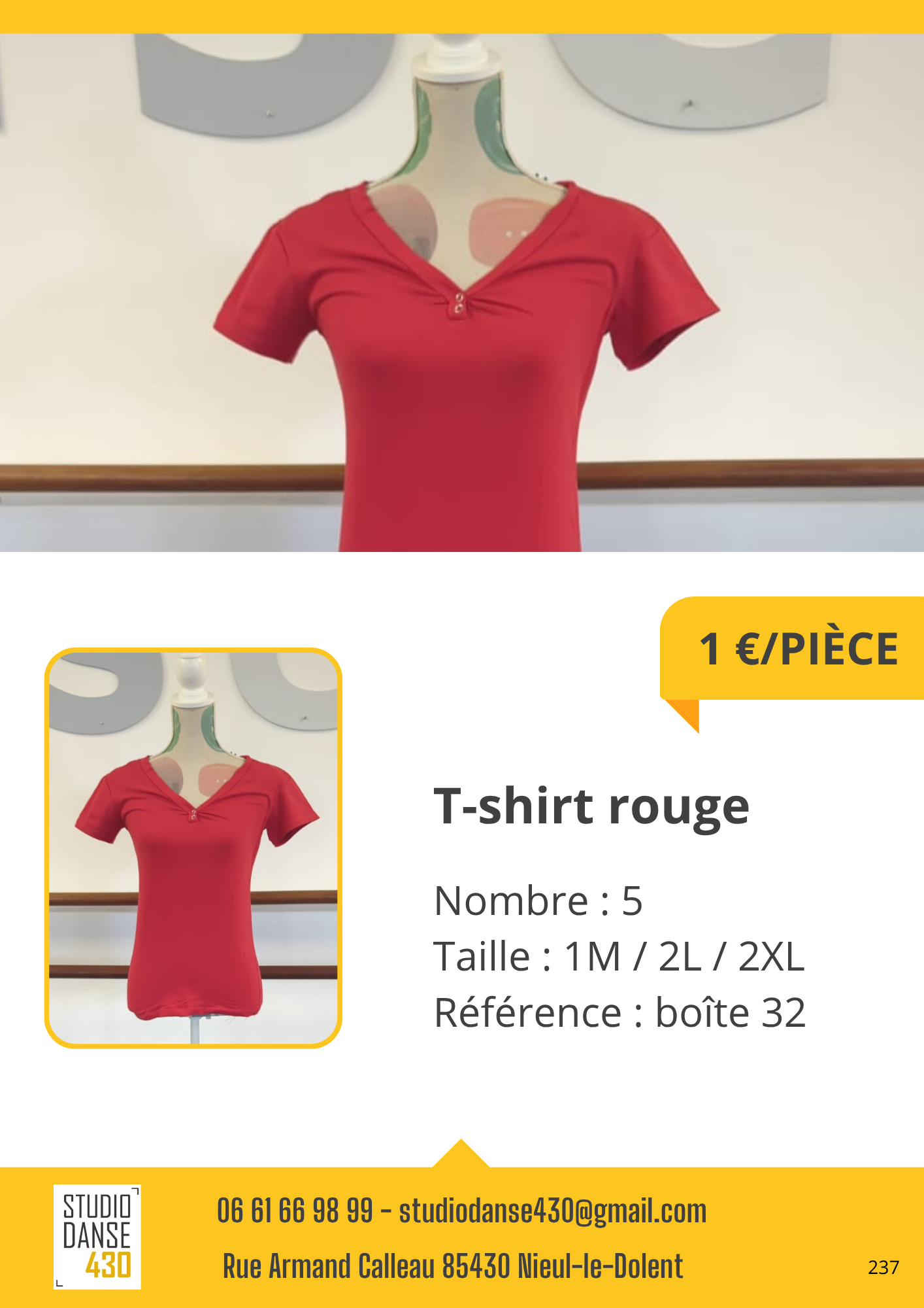 PIÈCE T-shirt rouge