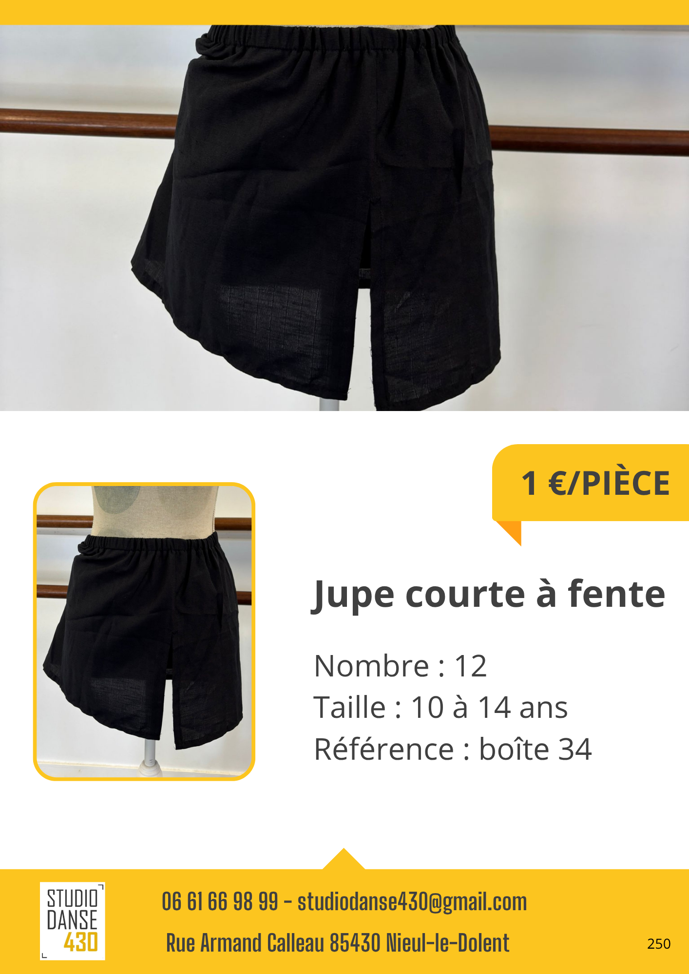 PIÈCE Jupe courte à fente