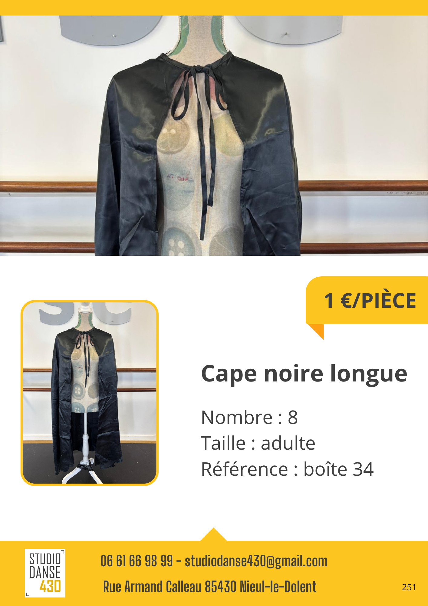 PIÈCE Cape noire longue