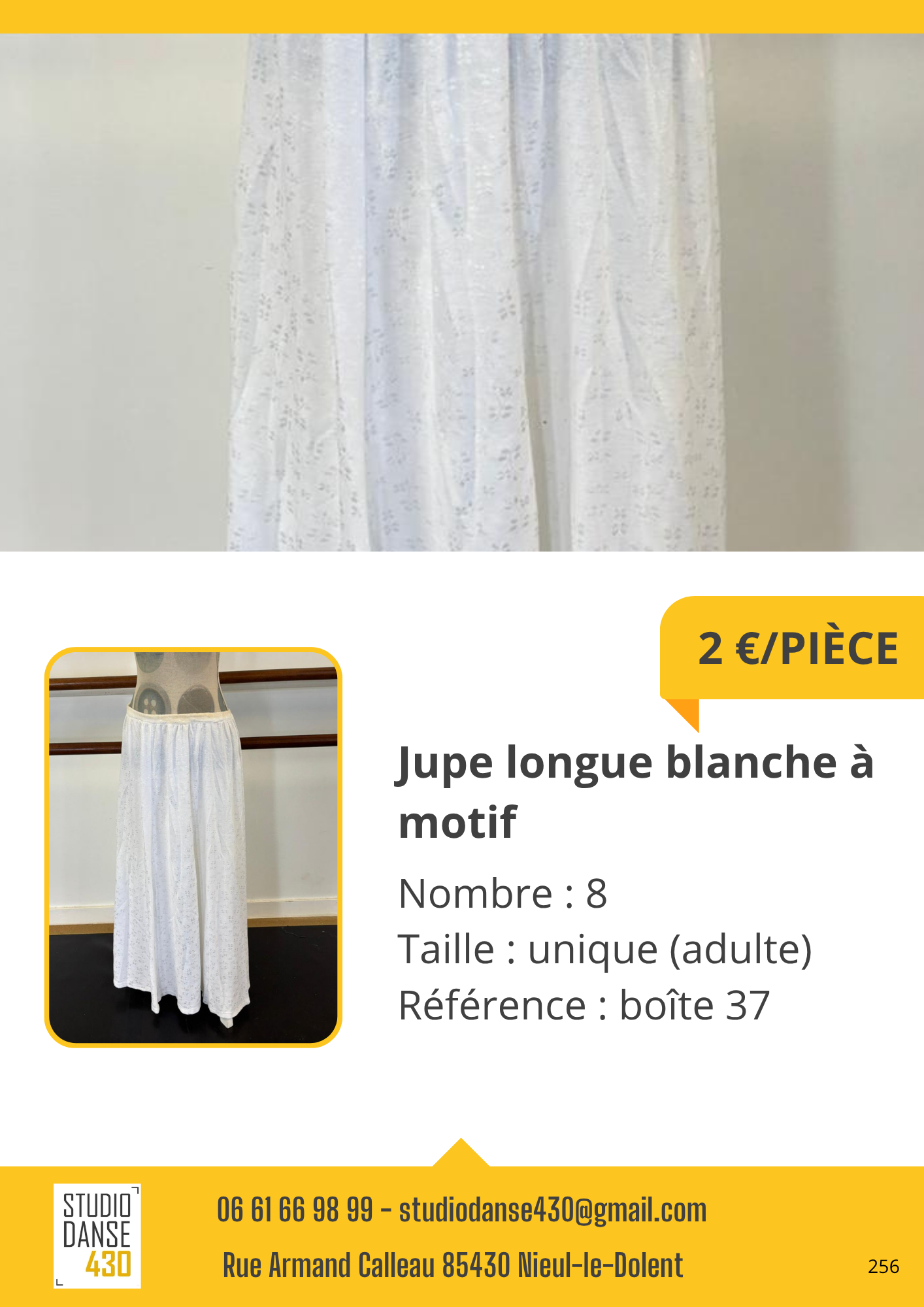 Jupe longue blanche à motif