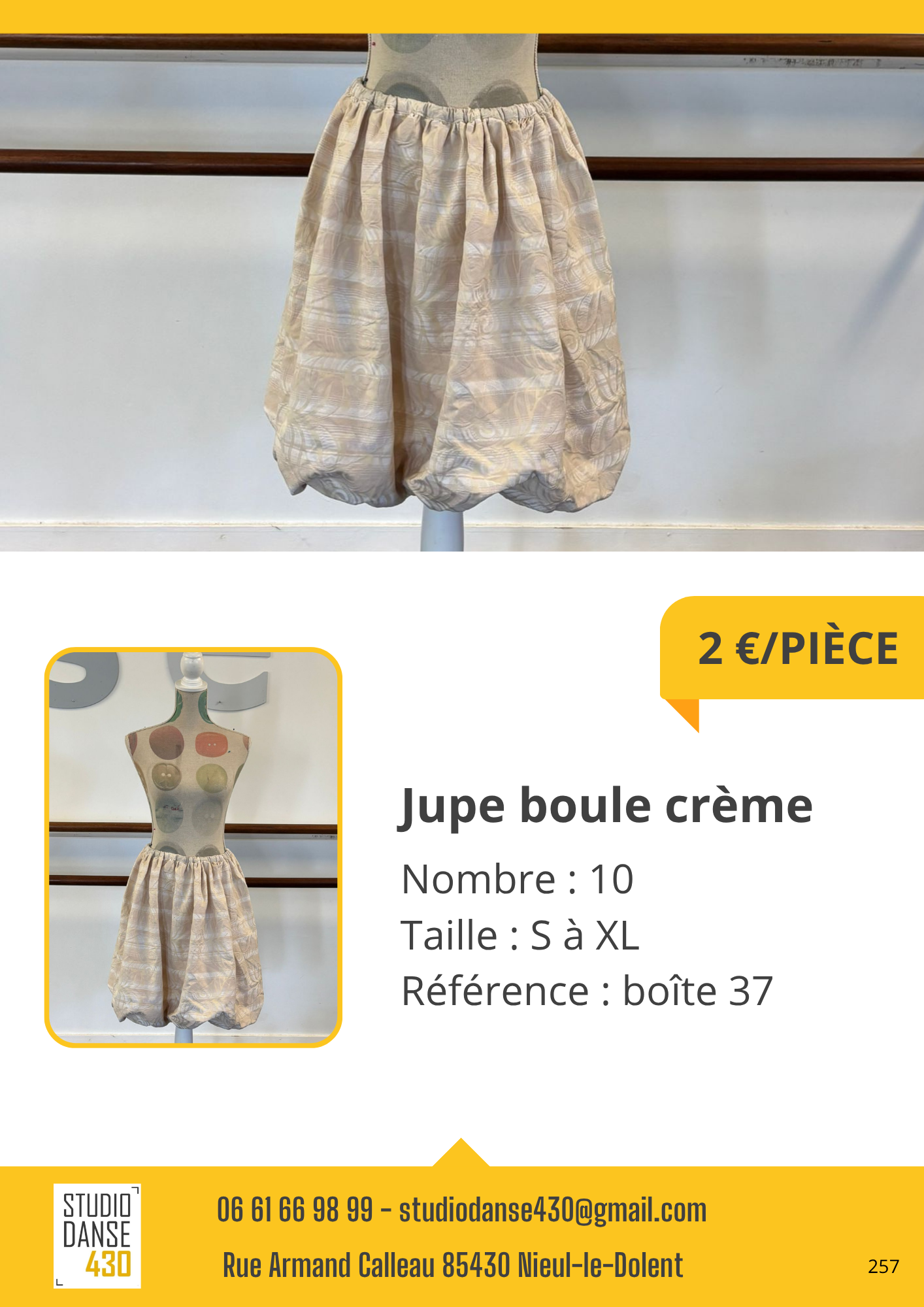 Jupe boule crème