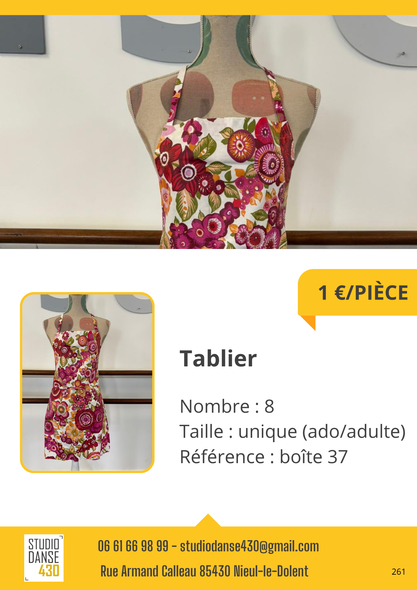 PIÈCE Tablier