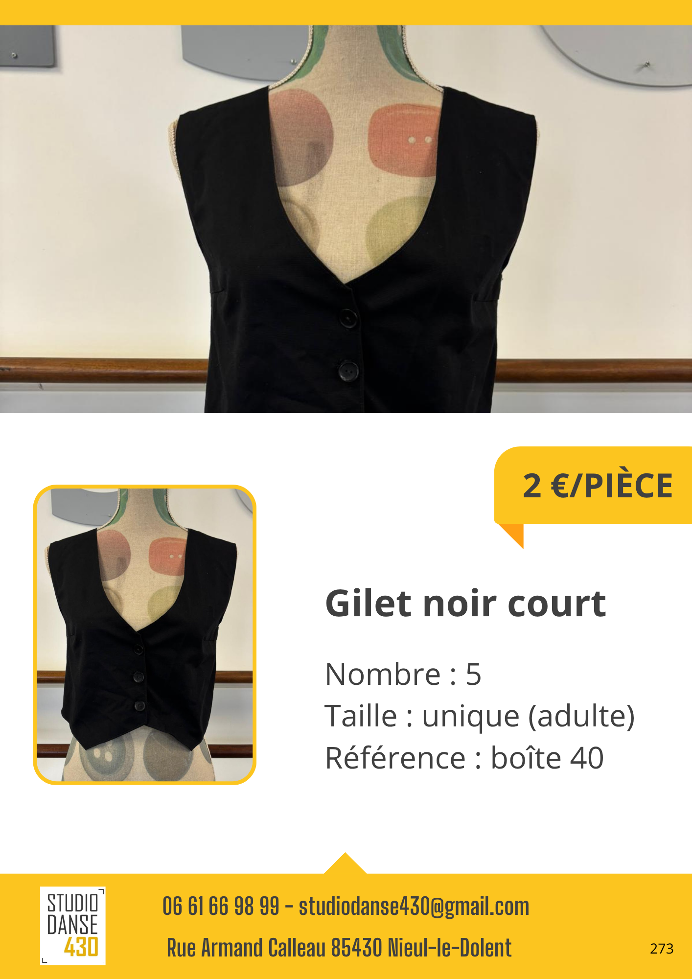 Gilet noir court