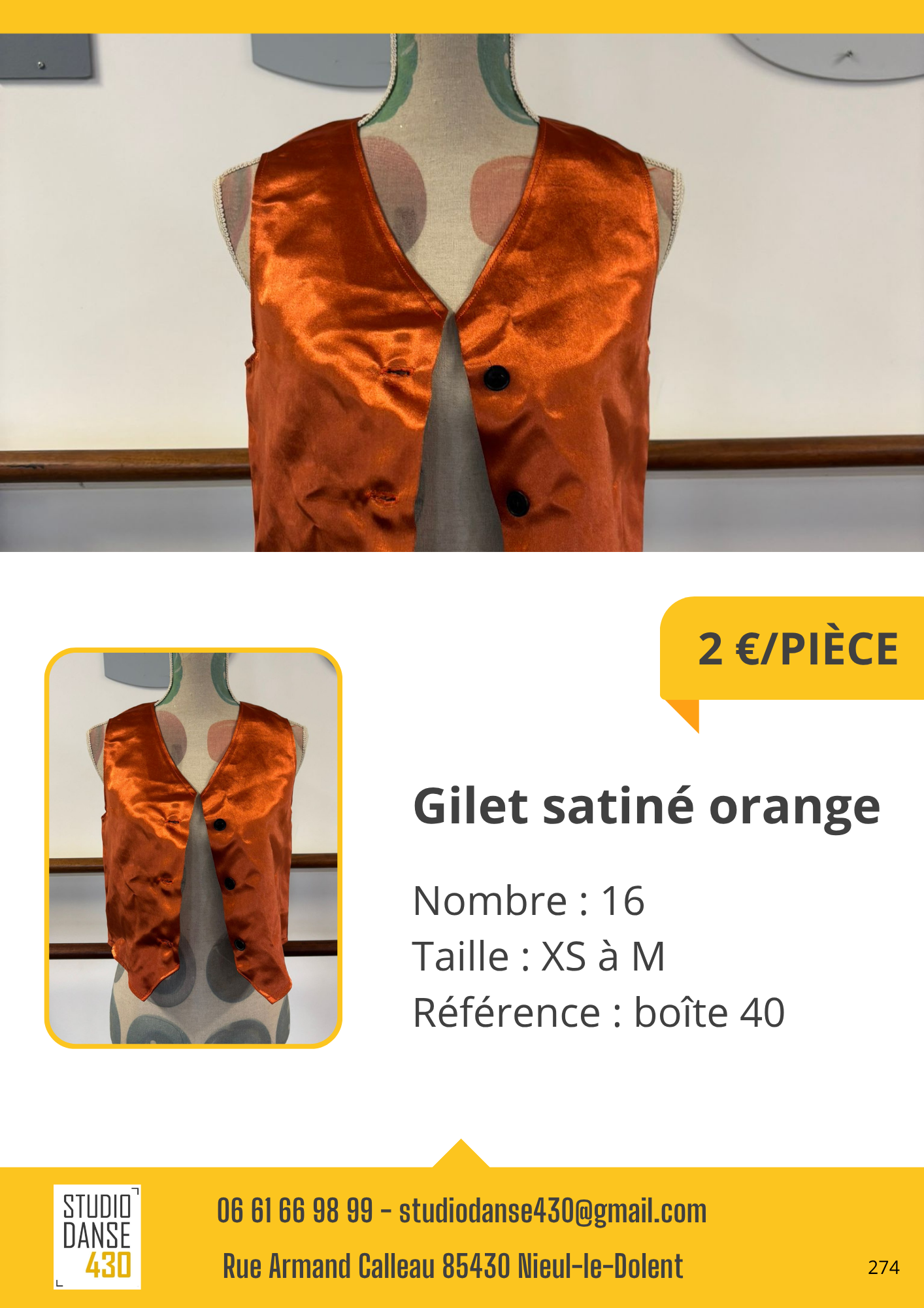 Gilet satiné orange