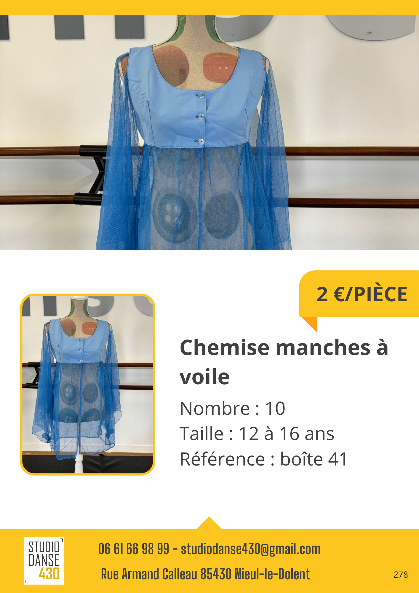 Chemise manches à voile