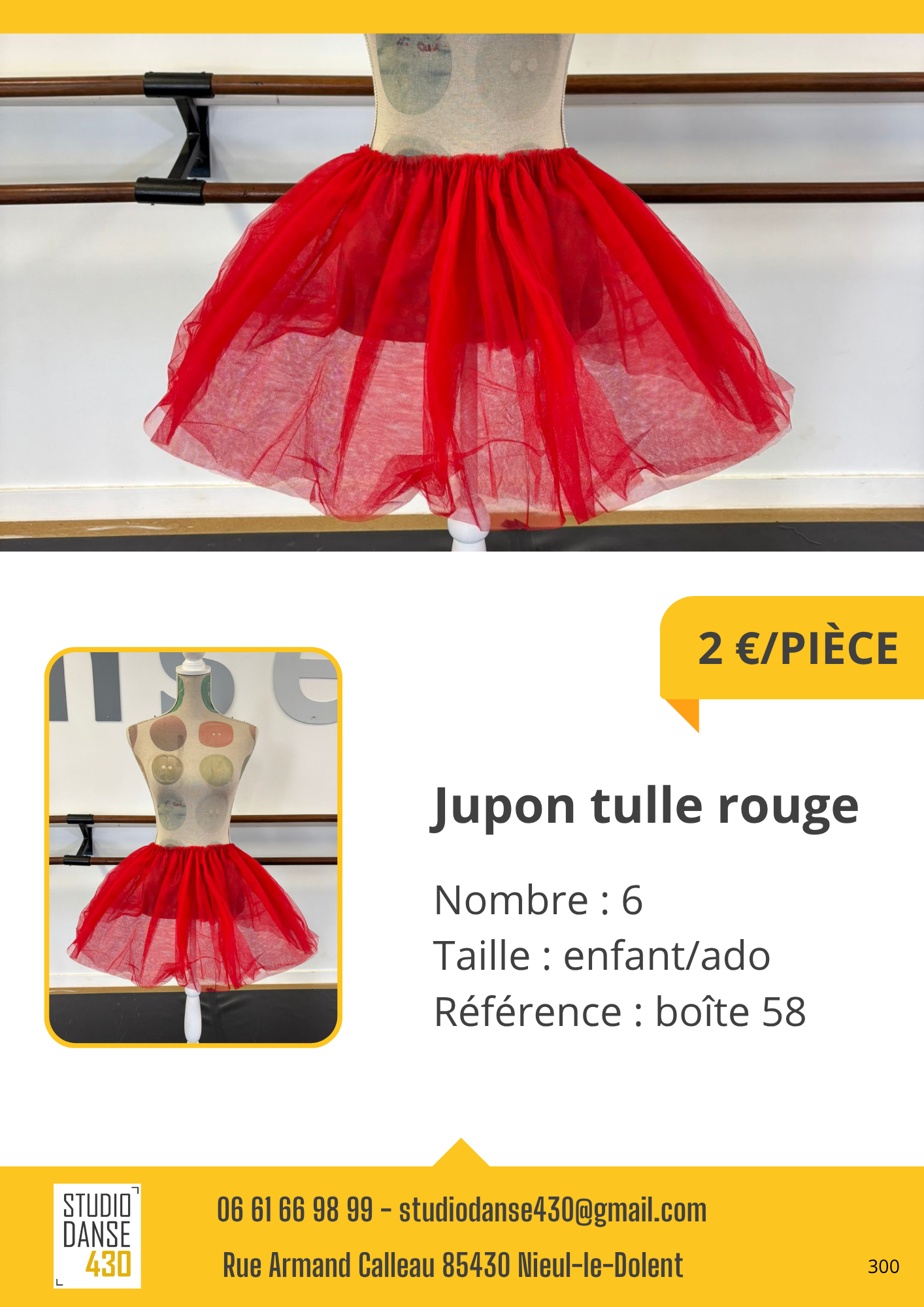 Jupon tulle rouge