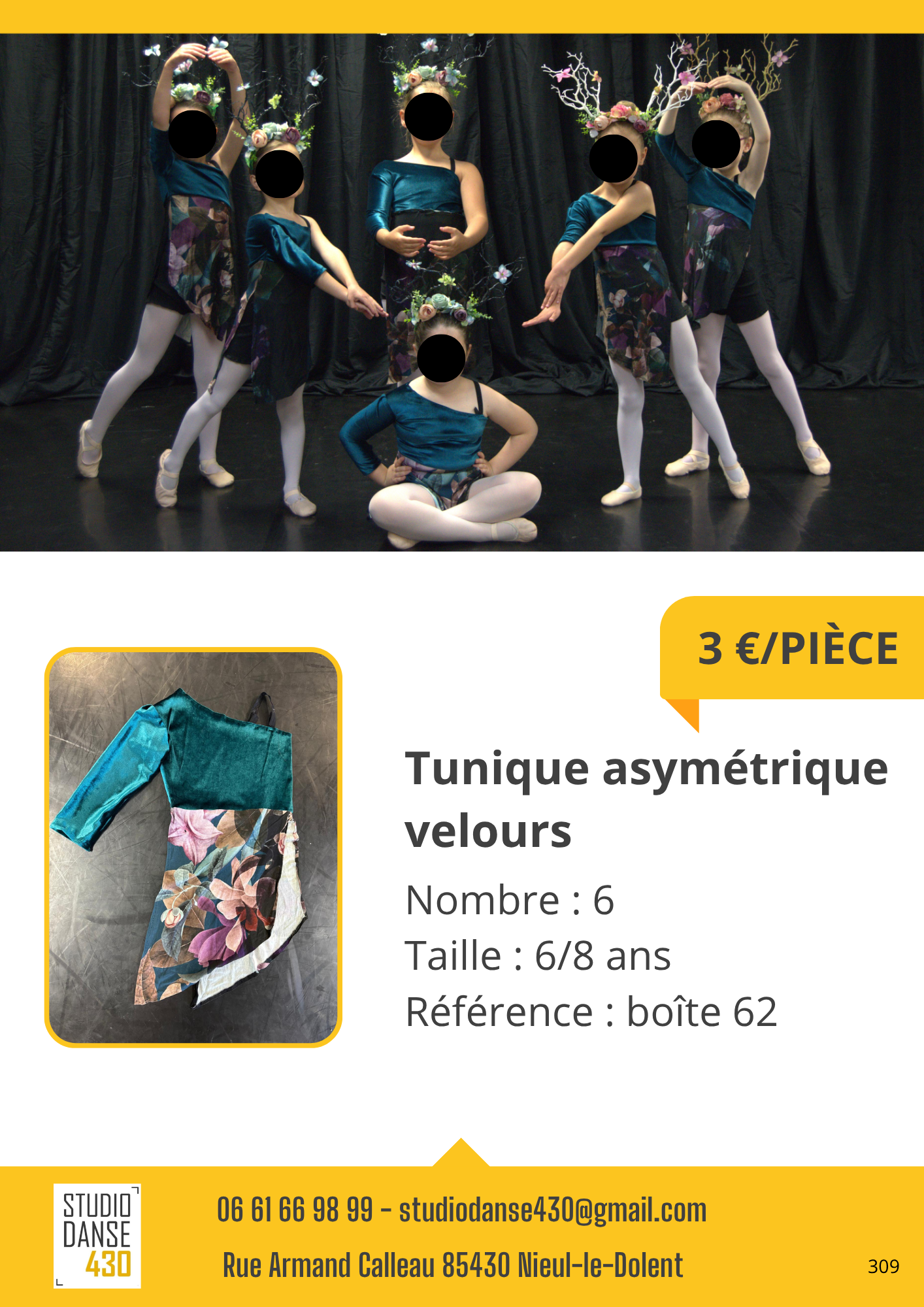 Tunique asymétrique velours