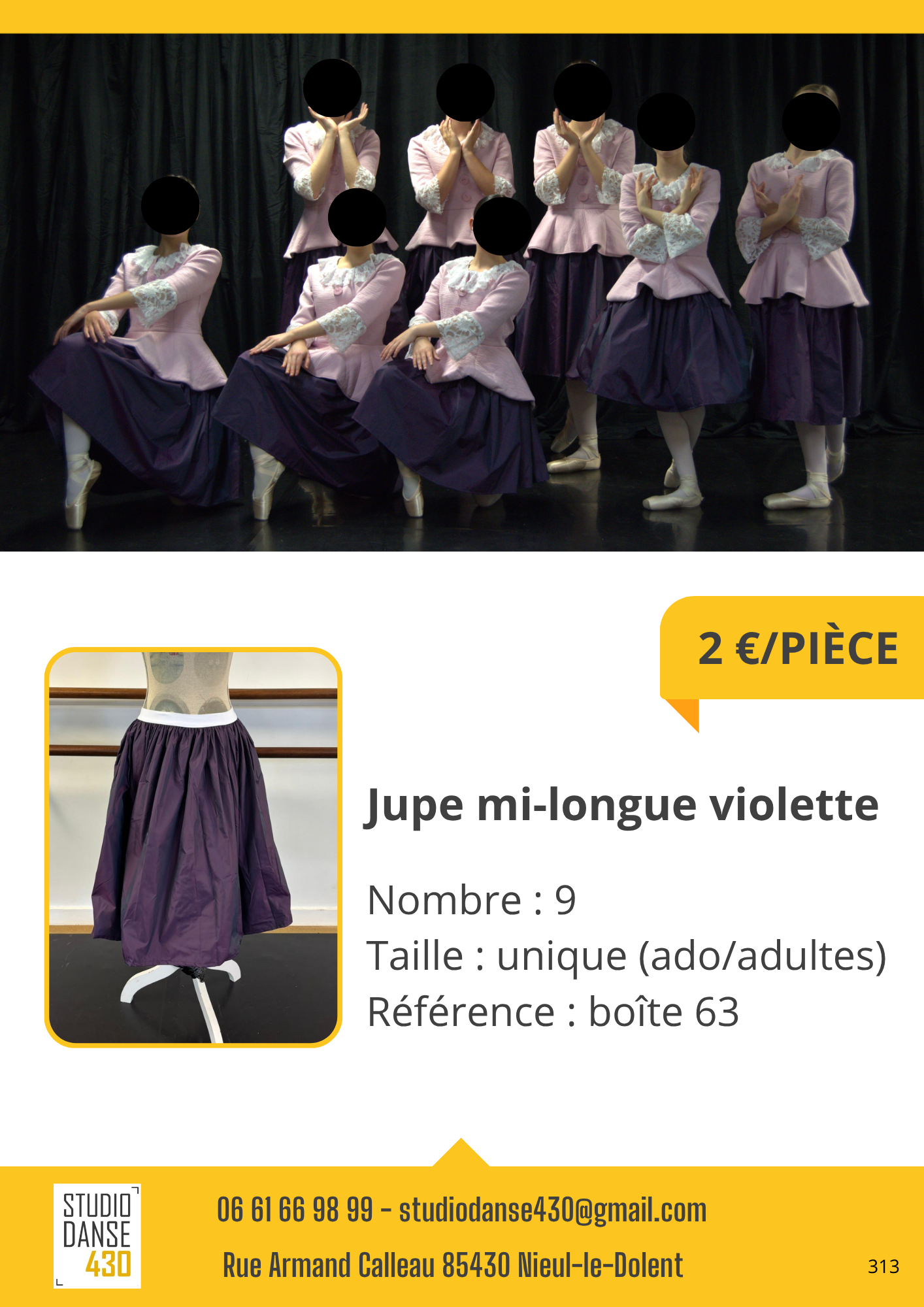Jupe mi-longue violette