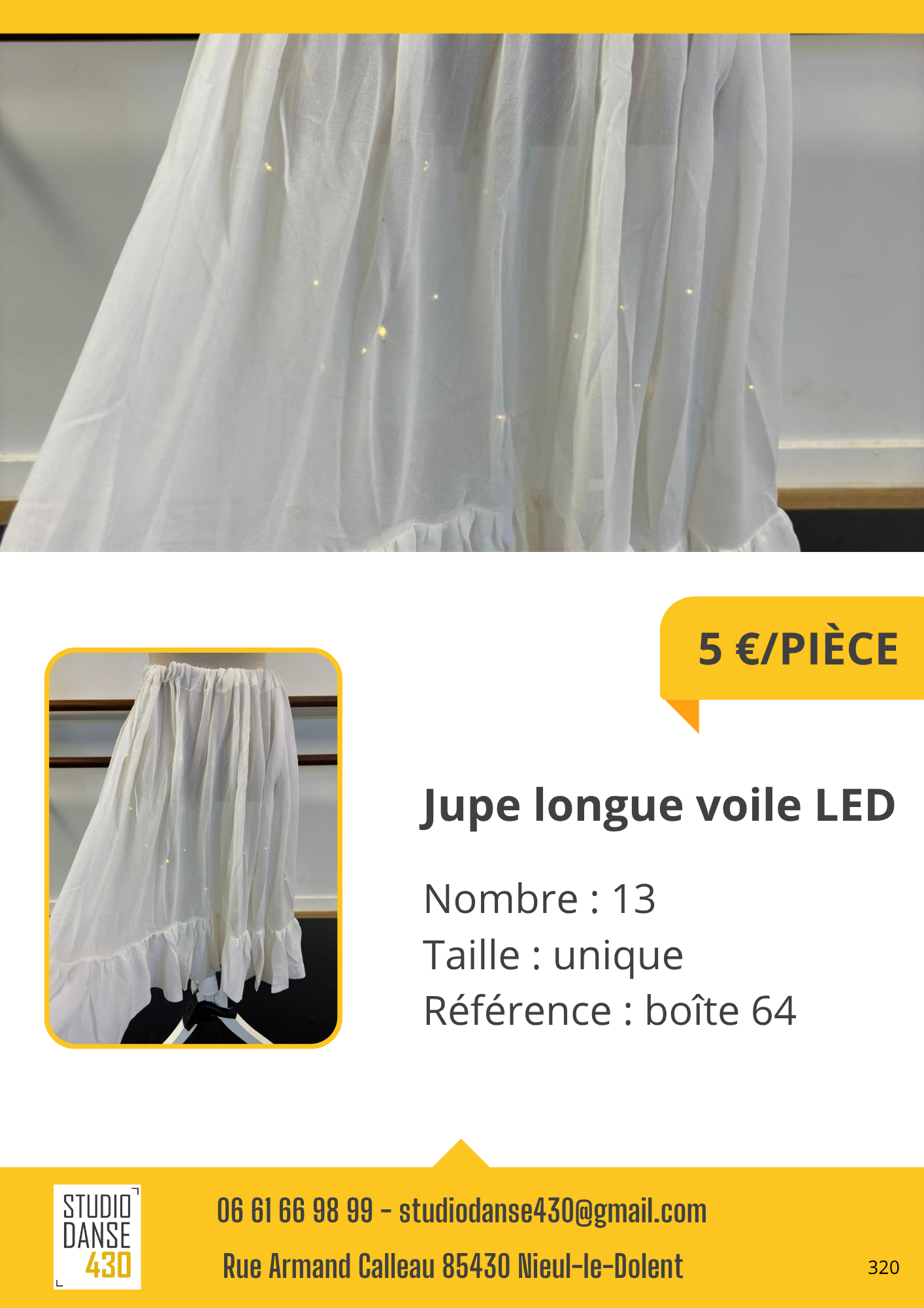 Jupe longue voile LED
