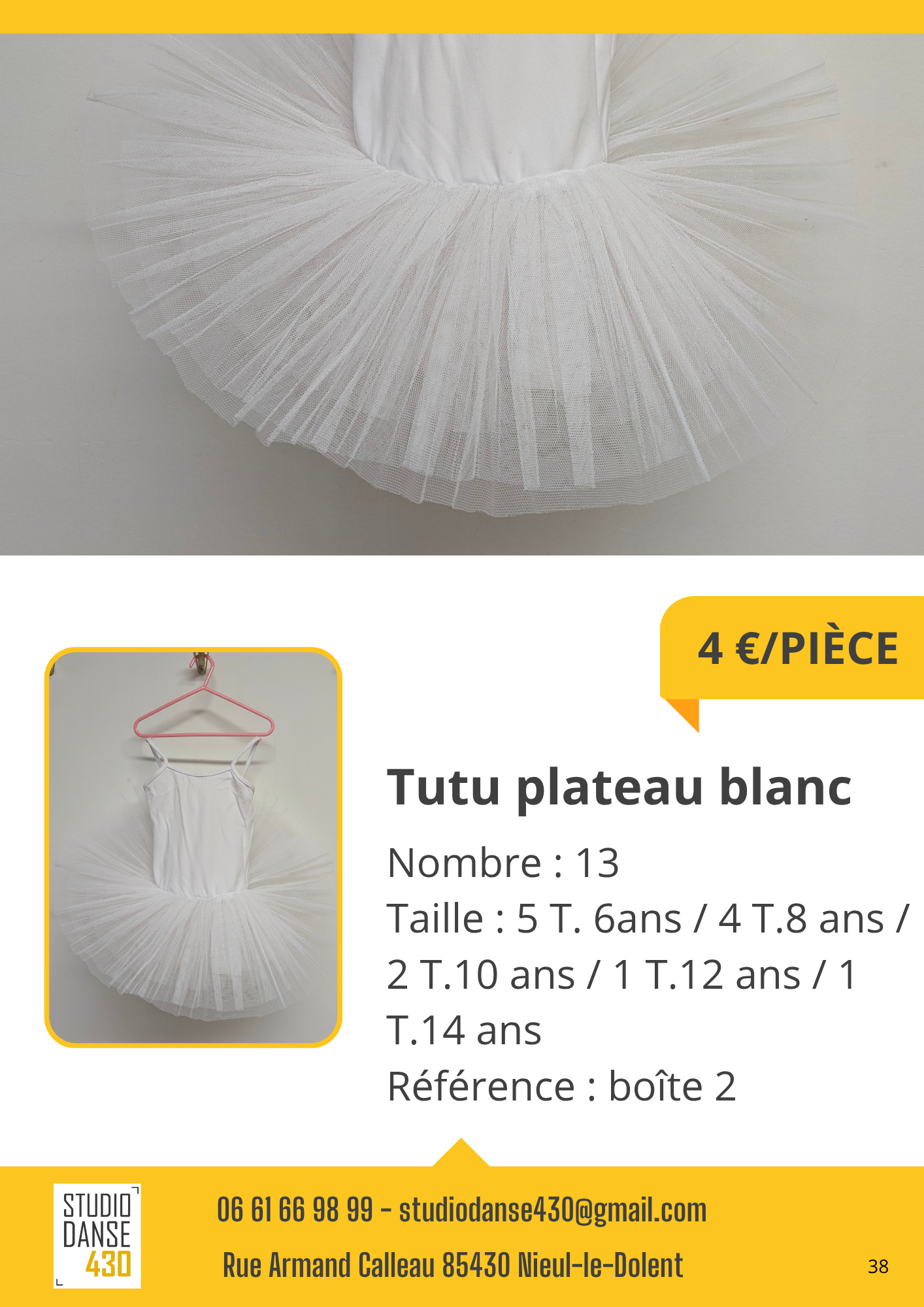 PIÈCE Tutu plateau blanc