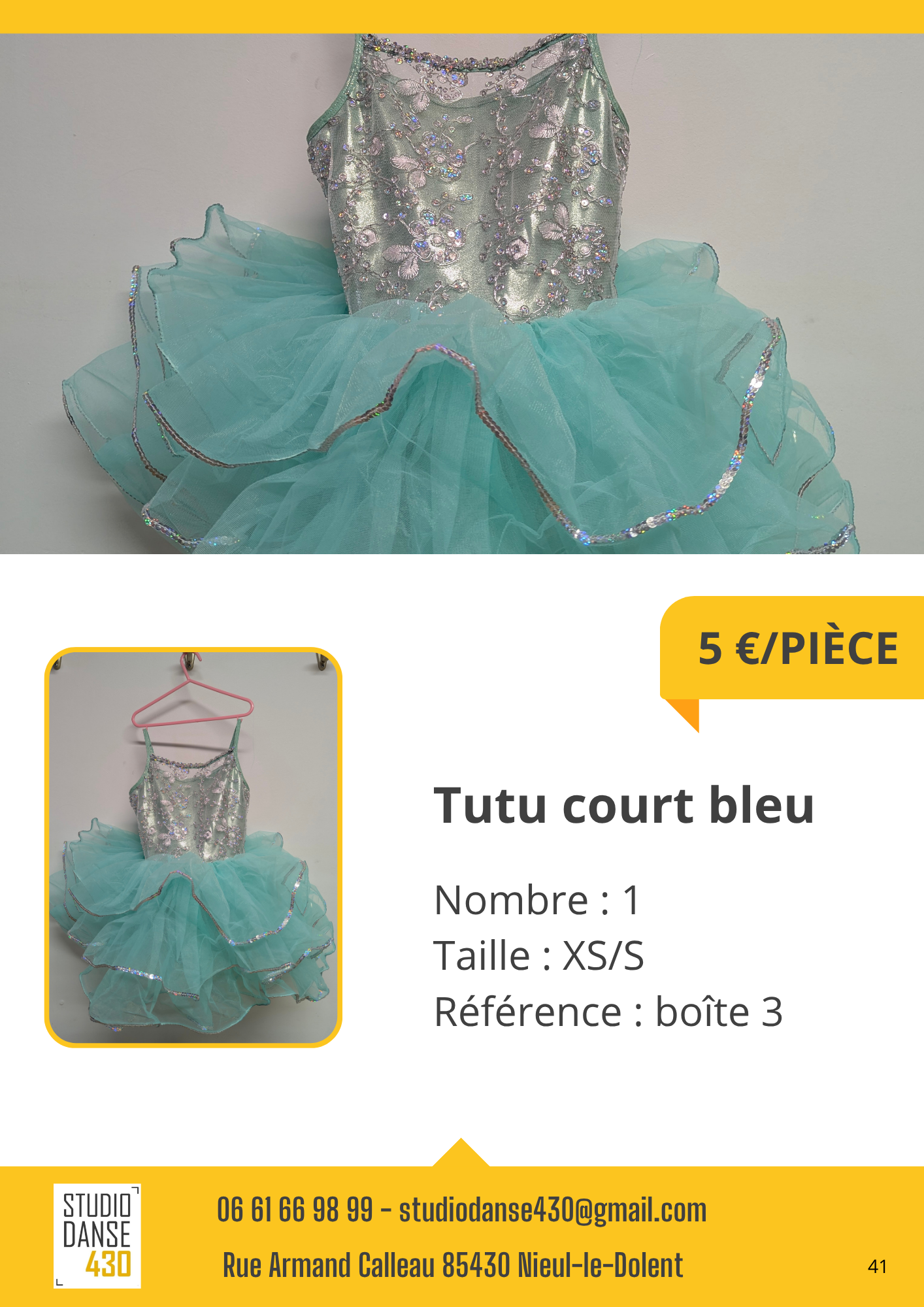 Tutu court bleu