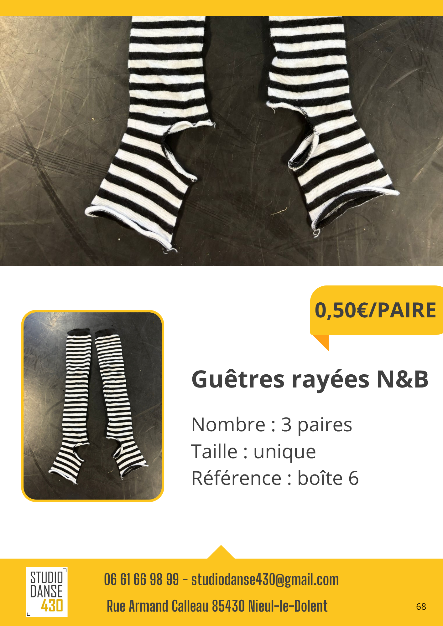 Guêtres rayées N&B