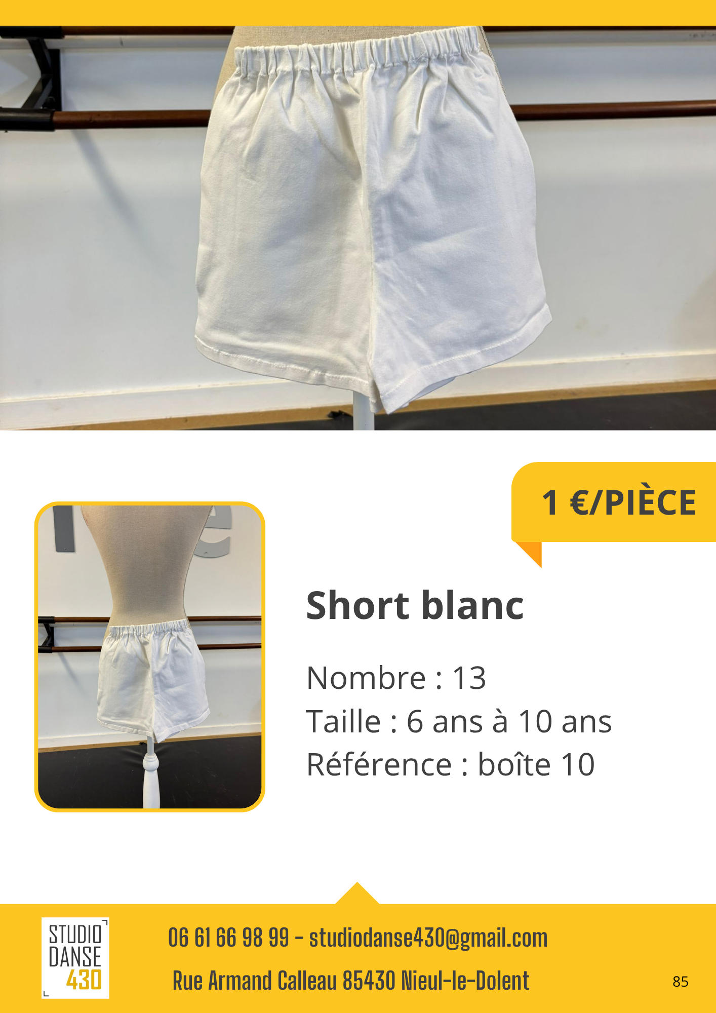 PIÈCE Short blanc
