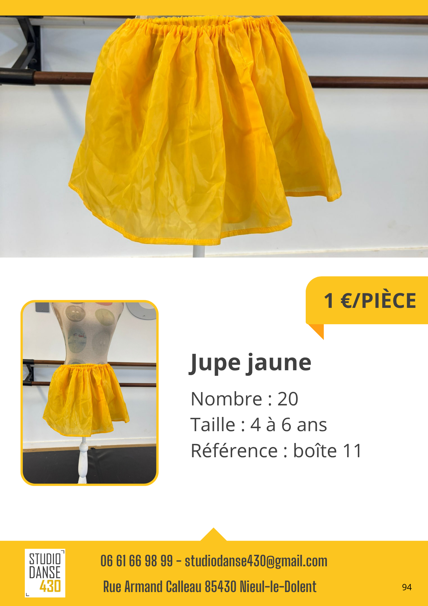 PIÈCE Jupe jaune